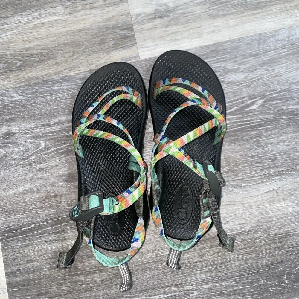 Chaco Big Kid Youth ZX1 Ecotread Sandal Rainbow Colorful Adjustable Strap Shoe 3